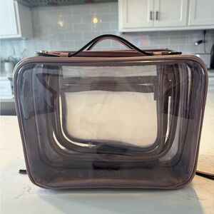 Calpak Clear and Blush Cosmetic Bag